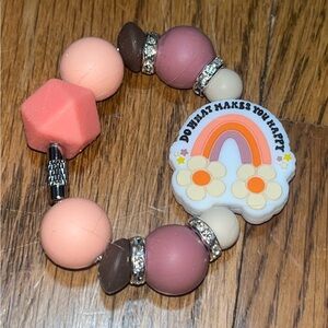 New double sided positivity self love Beaded Tumbler cup handle charm Bracelet